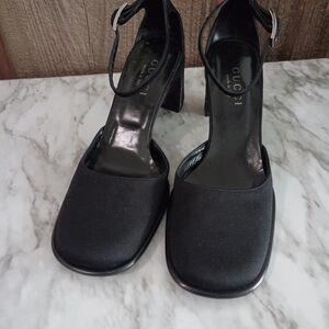 Gucci Black Ankle Strap Heels